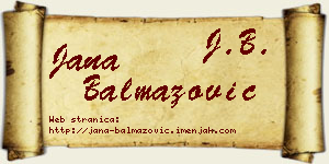 Jana Balmazović vizit kartica